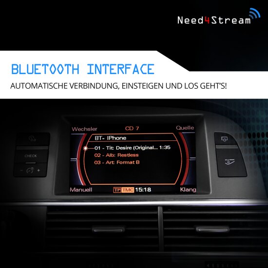 A2DP Bluetooth Interface mit Titelanzeige für MMI 2G